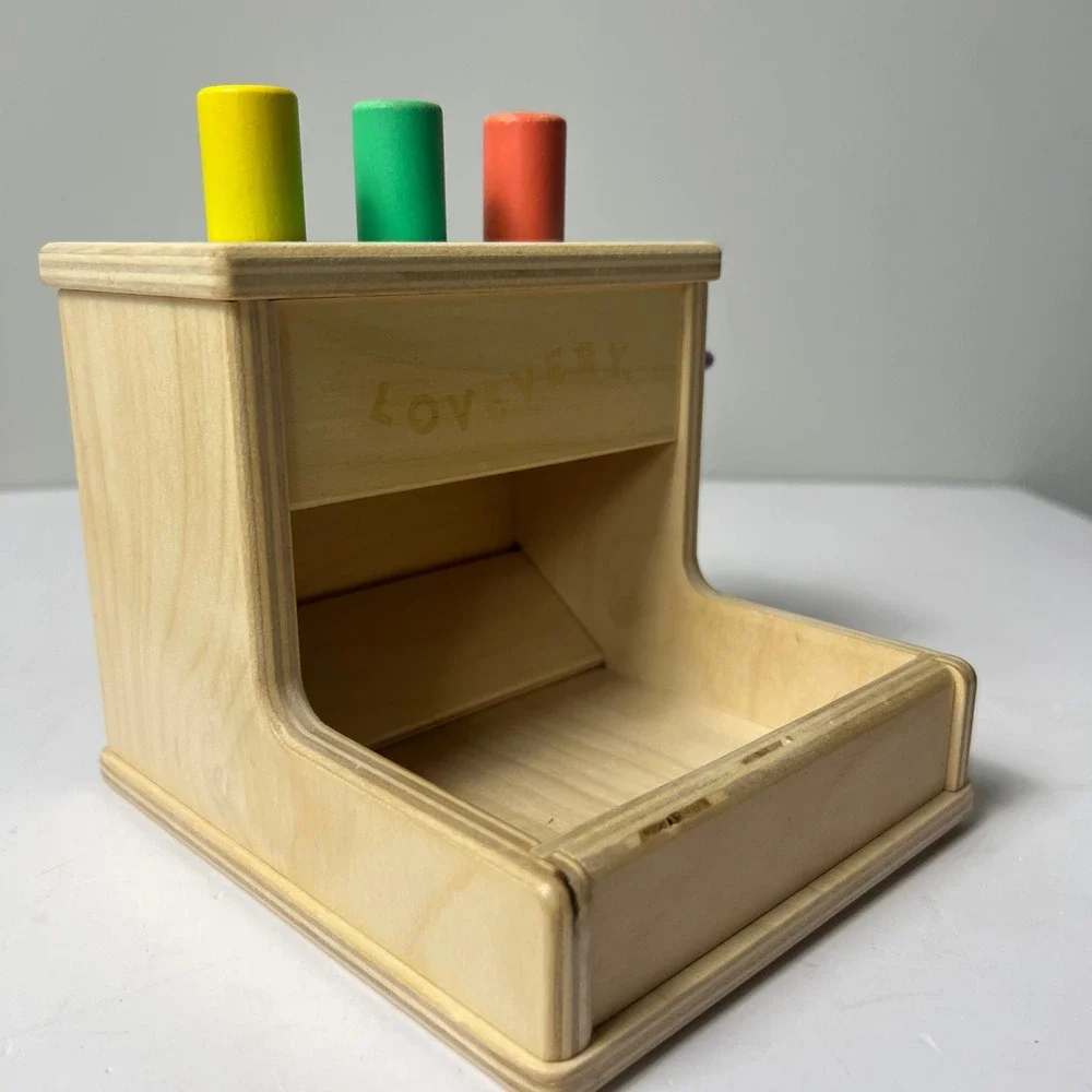 Lovevery Wooden Peg Drop Box Toddler Multicolor Montessori Toy Development